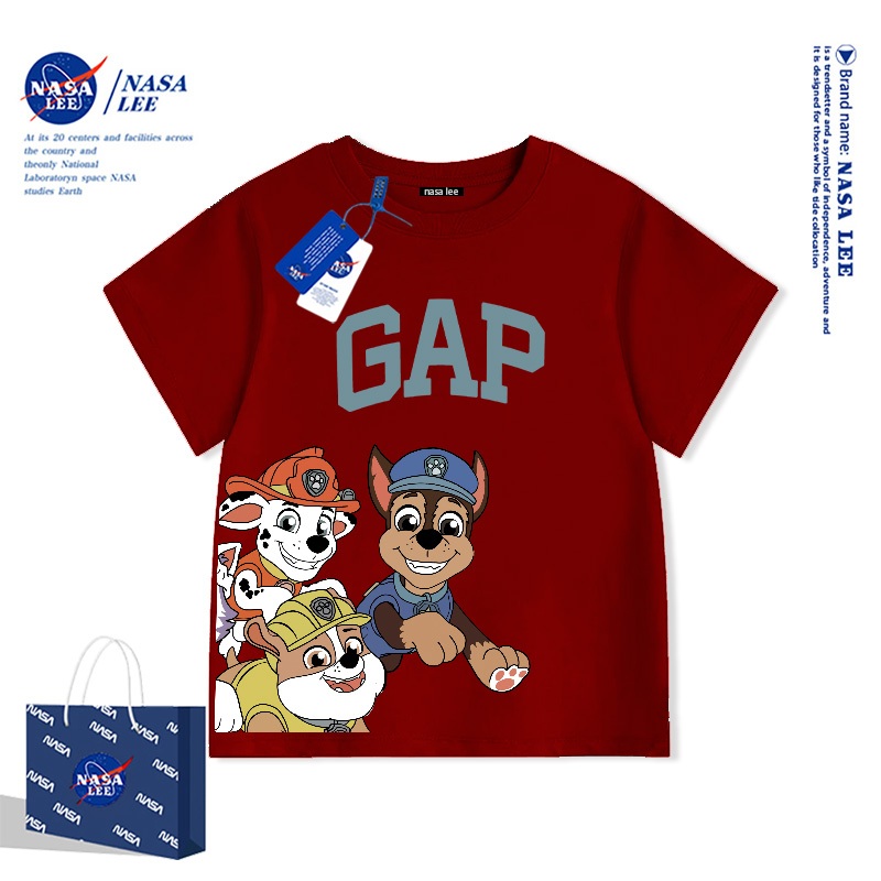 Áo Thun Trắng Đội Cứu Hộ Paw Patrol 2026 - Áo Phông Ngắn Tay Cho Bé Trai & Bé Gái Chất Liệu Cotton Thấm Hút Mồ Hôi