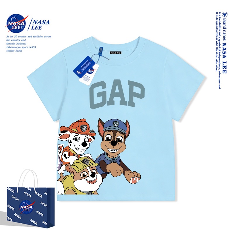 Áo Thun Trắng Đội Cứu Hộ Paw Patrol 2026 - Áo Phông Ngắn Tay Cho Bé Trai & Bé Gái Chất Liệu Cotton Thấm Hút Mồ Hôi