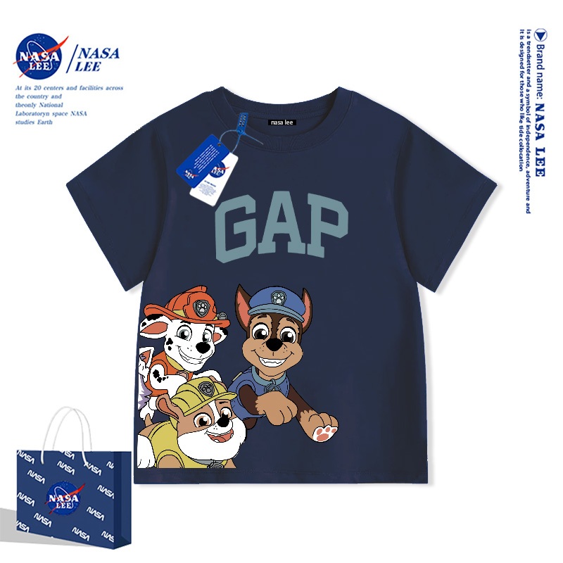Áo Thun Trắng Đội Cứu Hộ Paw Patrol 2026 - Áo Phông Ngắn Tay Cho Bé Trai & Bé Gái Chất Liệu Cotton Thấm Hút Mồ Hôi