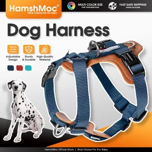 HamshMoc Không Kéo Chó Dây Da Có Thể Điều Chỉnh Áo Vest Thú Cưng Để Đi Bộ Dễ Dàng Với 2 Dây Xích Kẹp Nhỏ Vừa Chó Lớn 1