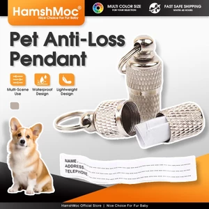 HamshMoc Chống Mất Thú Cưng Thẻ ID Không Gỉ Thú Cưng Ống Mặt Dây Chuyền Thú Cưng Thùng Thẻ Mini Tên Địa Chỉ Nhận Dạng Cá Tính Chống Thấm Nước Cho Chó Con Mèo