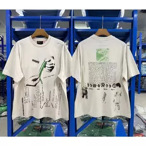 Áo thun rửa quá khổ dành cho nam nữ, Áo thun in họa tiết cổ điển FW26, Áo ngắn tay dáng rộng thông thường, Áo thun Cotton chất lượng cao