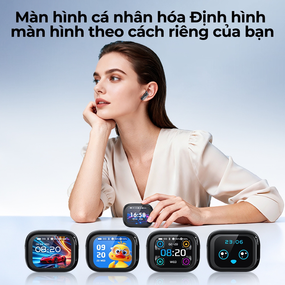 Tai nghe HTC Sentur NE68 TWS Bluetooth 6.0 Màn hình cảm ứng thông minh AI Translator 48H Pin IPX5 Tai nghe không dây chống nước | BigBuy360 - bigbuy360.vn
