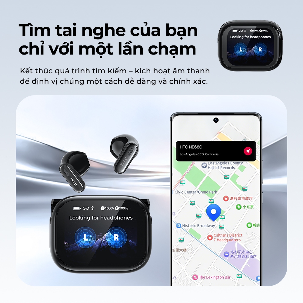 Tai nghe HTC Sentur NE68 TWS Bluetooth 6.0 Màn hình cảm ứng thông minh AI Translator 48H Pin IPX5 Tai nghe không dây chống nước | BigBuy360 - bigbuy360.vn