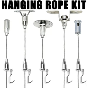1.5mm 304 Thép không gỉ Có Thể Điều Chỉnh Dây Treo Bộ Móc Trần Hình Khung Ảnh Móc Treo Nghệ Thuật