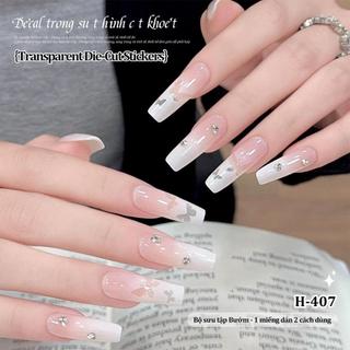 Trong suốt rỗng mở rộng gradient ngôi sao nơ nghệ thuật dán đặc biệt Pat dán phụ kiện móng tay đa năng