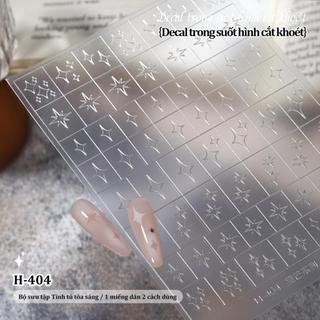 Trong suốt rỗng mở rộng gradient ngôi sao nơ nghệ thuật dán đặc biệt Pat dán phụ kiện móng tay đa năng