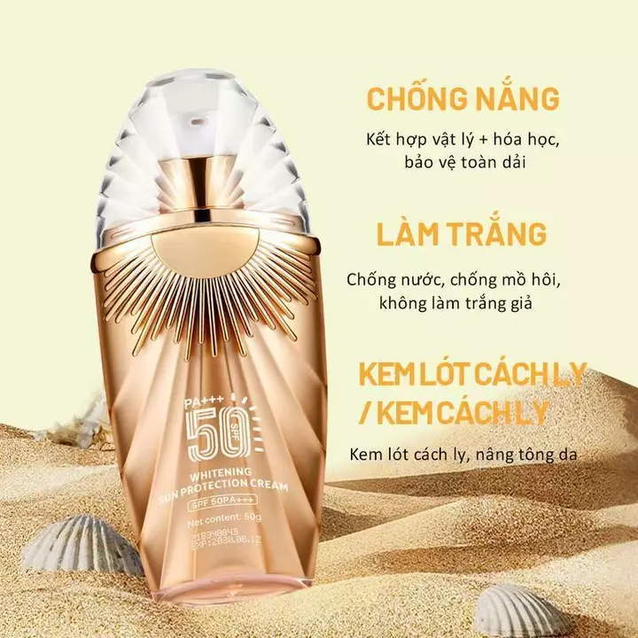 【2 tuýp】Kem chống nắng làm trắng Kem chống nắng Kem chống nắng Làm trắng cách ly Kem chống nắng tia cực tím Đen SPF50 +