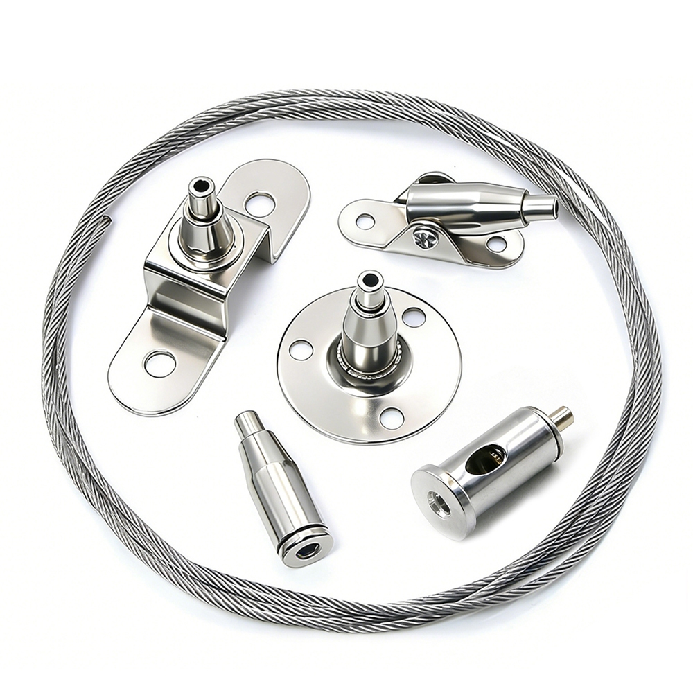 Bộ dây treo dây bằng nhôm Ferrule Cáp trần có thể điều chỉnh cho bảng điều khiển LED gương