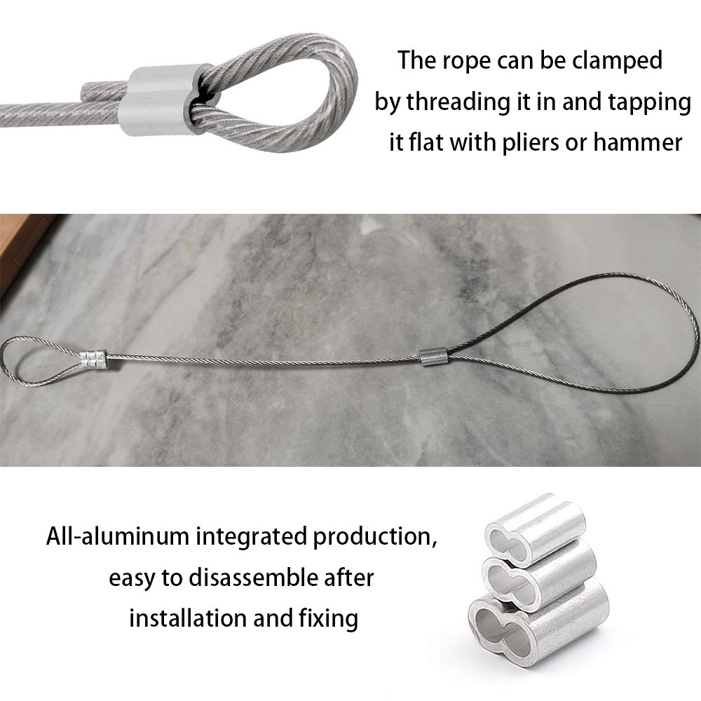 Bộ dây treo dây bằng nhôm Ferrule Cáp trần có thể điều chỉnh cho bảng điều khiển LED gương