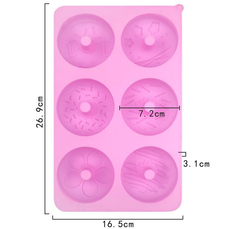 Khuôn Silicon Làm Bánh Donut 6 Ngăn Tiện Dụng