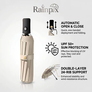 Rainpix Ô gấp tự động chống tia UV, thiết kế xương keel dày bền