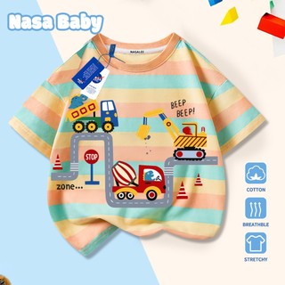 Áo thun sọc trẻ em NASA, áo thun ngắn tay in hình hoạt hình Roblox cho bé trai bé gái 2-16 tuổi mùa hè