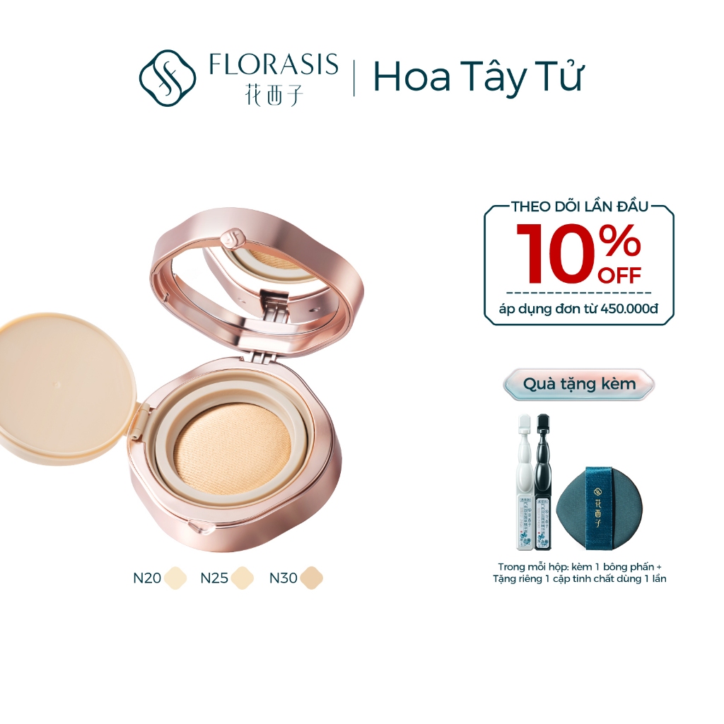 Florasis (Hoa Tây Tử) Phấn Nước Jade Radiance Soft Matte – Che Phủ Mịn Màng Với Hiệu Ứng Lụa Satin