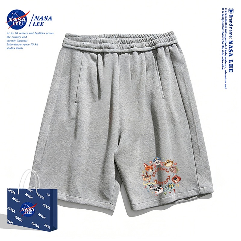 [Giao hàng trong ngày] Thương hiệu nổi tiếng của NASA Quần short màu đen dành cho trẻ em Mùa hè Bầu không khí thông thường Bé trai Bé gái Đáy in hình vườn thú