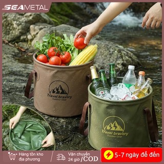 Xô nhựa Seametal 10/20L gấp gọn, tiện lợi cho du lịch, cắm trại và câu cá