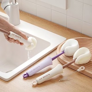 Bàn chải chai xốp 3 trong 1 có lỗ treo Tay cầm dài Không cần thoát nước thủ công