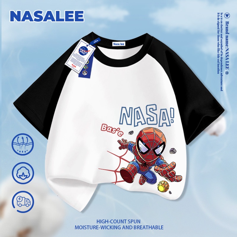 [Giao hàng trong ngày] Quần short màu xám dành cho trẻ em thương hiệu nổi tiếng của NASA 2026 Quần lót phong cách Mỹ mát mẻ hợp thời trang mùa hè Quần lót bé trai bé gái