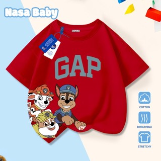 Dịch nghĩa tiếng Việt: "Áo thun in hình NASA Đội Cún Cứu Hủa (Paw Patrol) cho bé trai và bé gái, tay ngắn, chất liệu cotton 100%, mùa hè, giao hàng trong 24 giờ"
