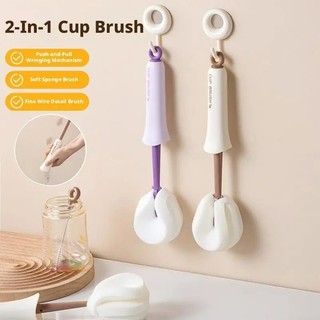 Bàn chải chai xốp 3 trong 1 có lỗ treo Tay cầm dài Không cần thoát nước thủ công