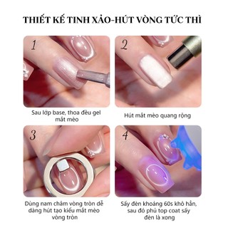 ANNIES Nhẫn Nam Châm 3 Giây Hút Rỗng Mắt Mèo Làm Móng Tay Dụng Cụ Tiện Dụng Phong Cách Mới Mạnh Mẽ Người Mới Công Cụ
