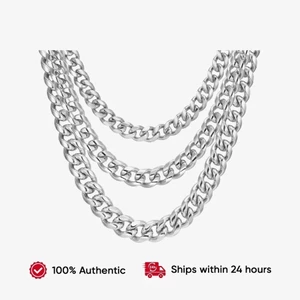 Vòng cổ chunky nam Cuba Vnox, chiều rộng 6/8mm, chiều dài 53+5cm, làm từ thép không gỉ
