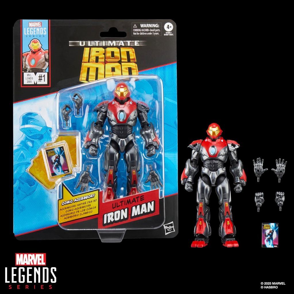 Marvel Legends Series Ultimate Iron Man, Nhân vật hành động tỷ lệ 6 Inch lấy cảm hứng từ truyện tranh với phụ kiện truyện tranh cỡ nhân vật G1593