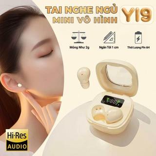 Y19 Tai nghe ngủ nhỏ nhất [3 Quà tặng] 1 Nhãn dán hoạt hình+1 Bao tay chơi game+1 Dây buộc, Âm thanh stereo chuẩn HiFi, Siêu nhẹ và siêu mỏng, Thiết kế ẩn khi đeo, Chống nước iPX5, Giảm ồn ENC, Màn hình hiển thị số