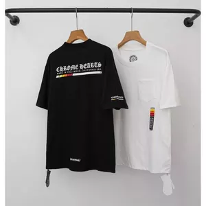 Áo thun ngắn tay cổ tròn in hình Cotton hạng nặng Chrome Hearts, Unisex