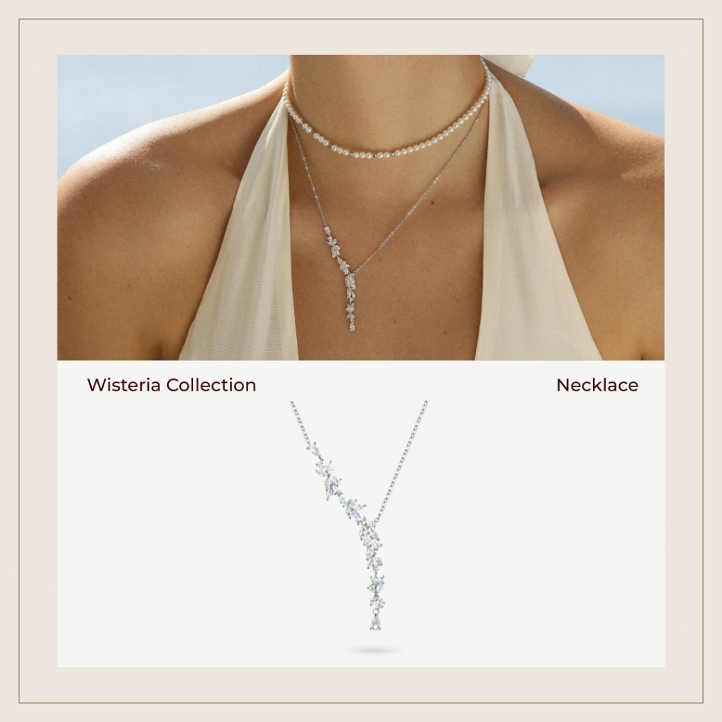 FANCIME "Wisteria Whisper"Dây chuyền bạc nữ Vòng cổ -Dây chuyền xương đòn -Dây chuyền đơn giản nữ-Silver 925 trang sức bạc Sterling hình hoa tử đằng-Sang trọng và tinh tế, món quà hoàn hảo cho các bữa tiệc, sinh nhật, kỷ niệm, đám cưới, dành cho các cặp đ