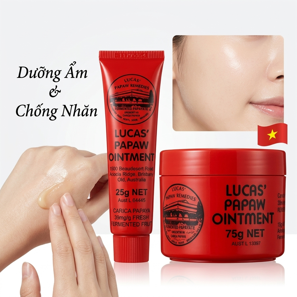 Bùng nổ nâng cấp mới Kem đu đủ đa năng Úc Lucas Papaw Ointment 25gr/75gr