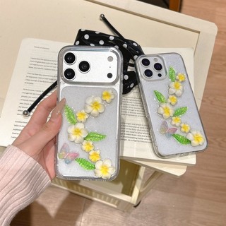 Ốp điện thoại trong suốt hình giọt trứng mùa xuân ba chiều phù hợp cho iPhone 11 12 13 14 15 16 17 Pro Max bao gồm tất cả vỏ silicon chống rơi