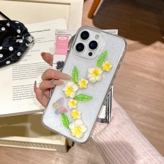 Ốp điện thoại trong suốt hình giọt trứng mùa xuân ba chiều phù hợp cho iPhone 11 12 13 14 15 16 17 Pro Max bao gồm tất cả vỏ silicon chống rơi
