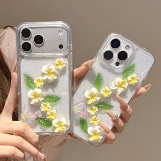 Ốp điện thoại trong suốt hình giọt trứng mùa xuân ba chiều phù hợp cho iPhone 11 12 13 14 15 16 17 Pro Max bao gồm tất cả vỏ silicon chống rơi