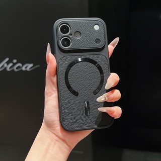 Ốp điện thoại từ tính họa tiết vải thiều màu cửa sổ lớn ngay lập tức phù hợp cho iPhone 11 12 13 14 15 16 17 Pro Max full foreskin chống rơi