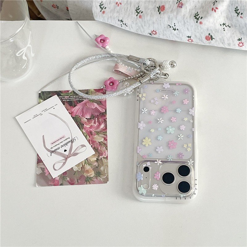 Ốp điện thoại chất liệu Acrylic họa tiết gấu hoa iPhone 17 Pro Max