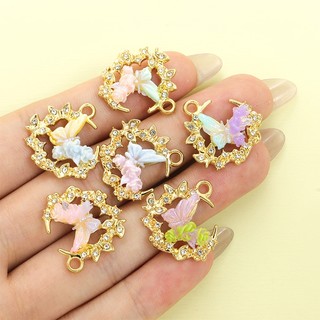 Đẹp Mặt Dây Chuyền Thiết Kế Bướm Họa Tiết Lưỡi Liềm Màu Cấp Tiến, Phù Hợp Làm Vòng Cổ Và Vòng Tay Cho Mùa Xuân-Hạ