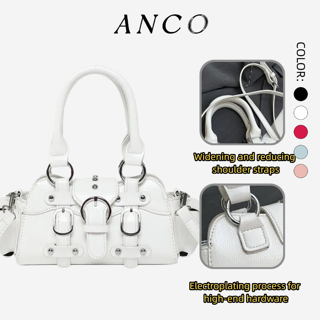 ANCO Túi xách nữ Túi mây xe máy Pháp với phong cách lười biếng Cảm ứng cao cấp Một vai xách tay chéo nách