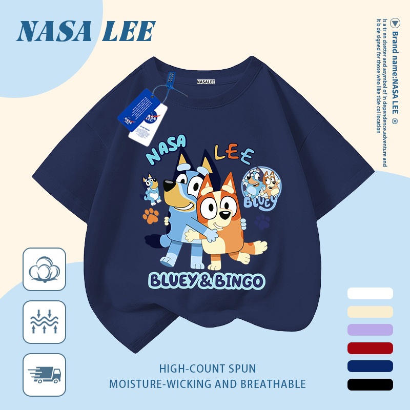 [Giao hàng trong ngày] Áo thun Cotton thoáng khí màu trắng cho trẻ em của NASA Plui In hình hợp thời trang bé trai 3-16 tuổi bé gái tay ngắn thông thường 3