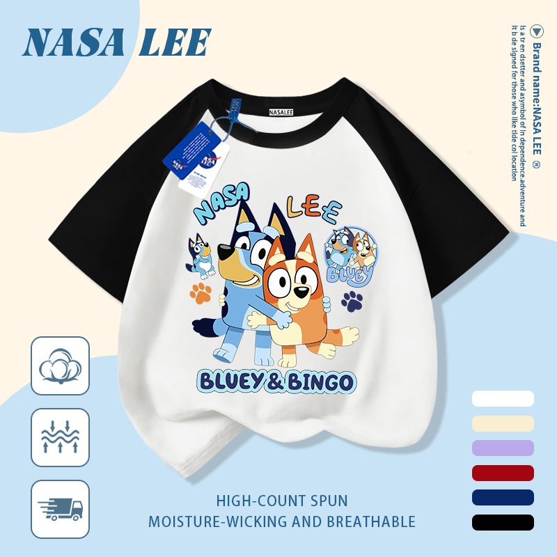 [Giao hàng trong ngày] Áo thun Cotton thoáng khí màu trắng cho trẻ em của NASA Plui In hình hợp thời trang bé trai 3-16 tuổi bé gái tay ngắn thông thường 3