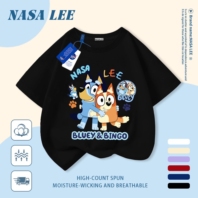 [Giao hàng trong ngày] Áo thun Cotton thoáng khí màu trắng cho trẻ em của NASA Plui In hình hợp thời trang bé trai 3-16 tuổi bé gái tay ngắn thông thường 3