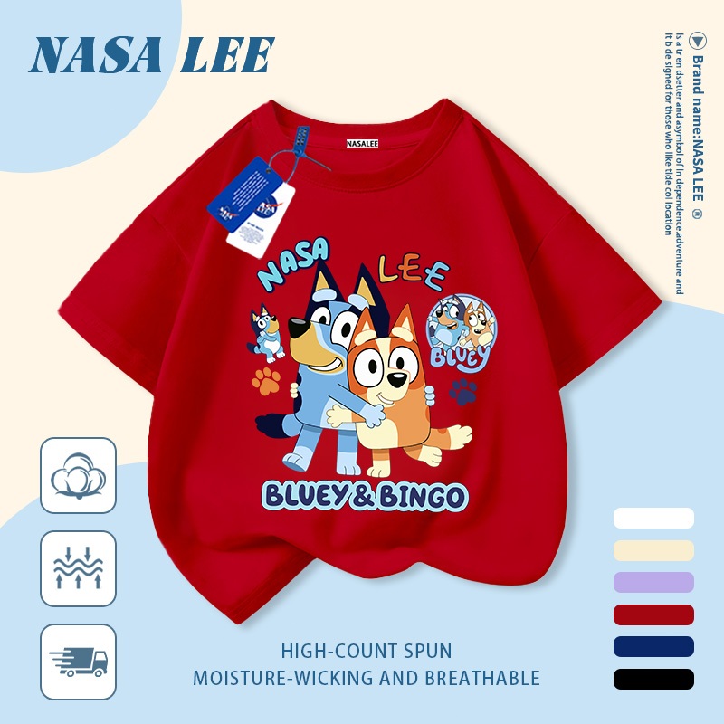 [Giao hàng trong ngày] Áo thun Cotton thoáng khí màu trắng cho trẻ em của NASA Plui In hình hợp thời trang bé trai 3-16 tuổi bé gái tay ngắn thông thường 3