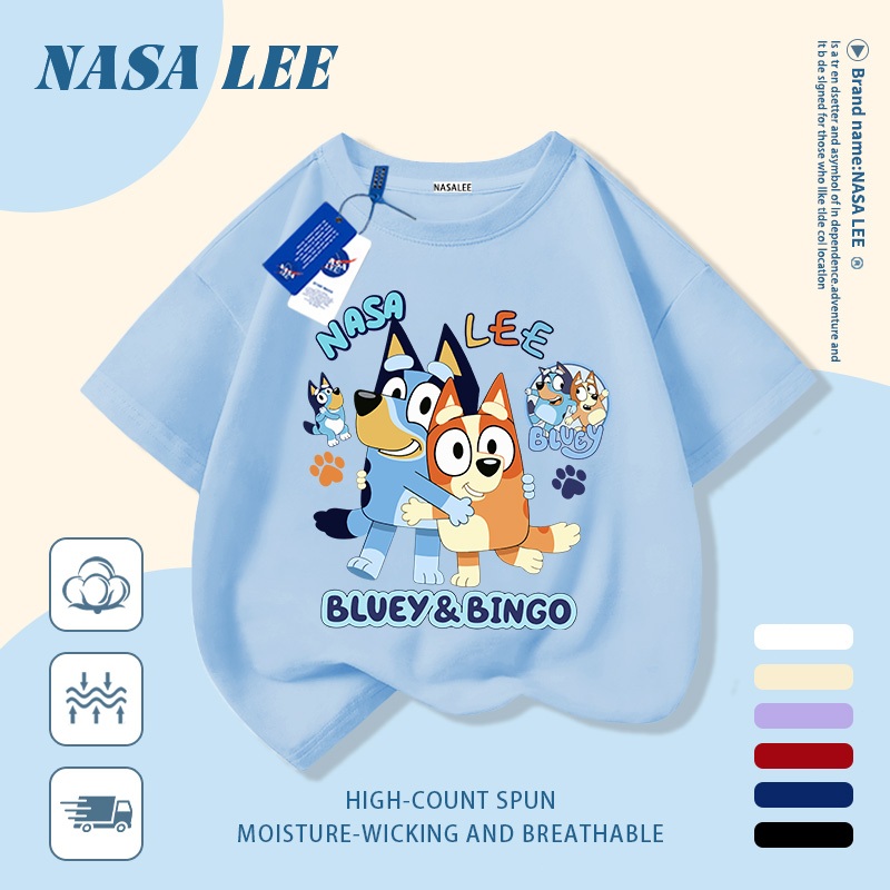 [Giao hàng trong ngày] Áo thun Cotton thoáng khí màu trắng cho trẻ em của NASA Plui In hình hợp thời trang bé trai 3-16 tuổi bé gái tay ngắn thông thường 3