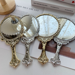 ✅ Ren ✅ di động gương trang điểm Trong Kho cổ điển Dụng cụ làm đẹp cầm tay ❊Phong Cách Retro Tay Cầm Gương Mạ Điện Ren Cầm Tay Thẩm Mỹ Viện Ký Túc Xá Một Mặt HD Di Động Gương Công Chúa✥