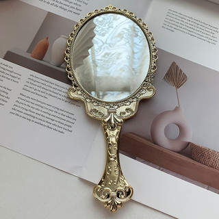 ✅ Ren ✅ di động gương trang điểm Trong Kho cổ điển Dụng cụ làm đẹp cầm tay ❊Phong Cách Retro Tay Cầm Gương Mạ Điện Ren Cầm Tay Thẩm Mỹ Viện Ký Túc Xá Một Mặt HD Di Động Gương Công Chúa✥