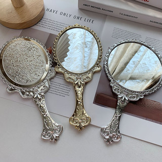 ✅ Ren ✅ di động gương trang điểm Trong Kho cổ điển Dụng cụ làm đẹp cầm tay ❊Phong Cách Retro Tay Cầm Gương Mạ Điện Ren Cầm Tay Thẩm Mỹ Viện Ký Túc Xá Một Mặt HD Di Động Gương Công Chúa✥