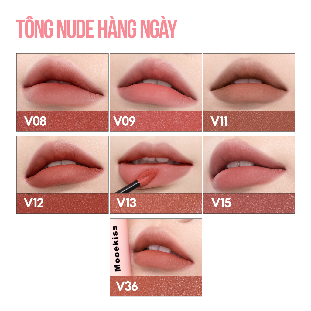 [KOL] Son Bùn Mooekiss Matte Lip Mud 2g, Mịn Mượt, Lâu Trôi, Nhẹ Môi, Tôn Da