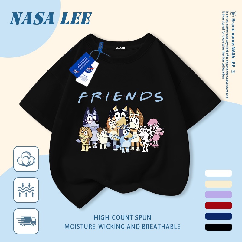 [Giao hàng trong ngày] Áo thun Cotton thoáng khí màu trắng cho trẻ em của NASA Plui In hình hợp thời trang bé trai 3-16 tuổi bé gái tay ngắn thông thường 1