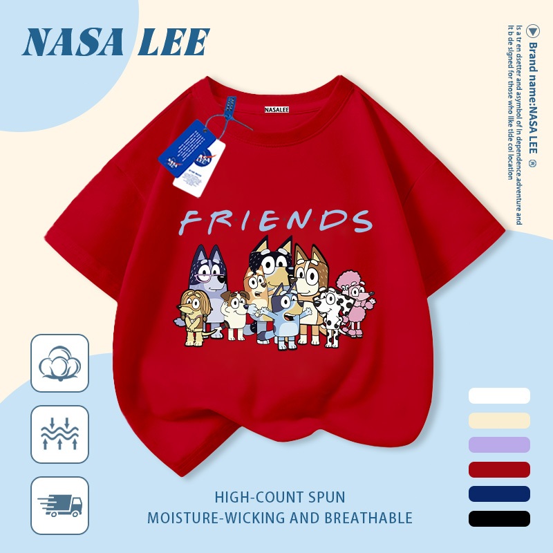 [Giao hàng trong ngày] Áo thun Cotton thoáng khí màu trắng cho trẻ em của NASA Plui In hình hợp thời trang bé trai 3-16 tuổi bé gái tay ngắn thông thường 1