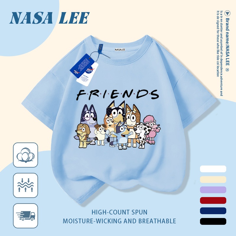 [Giao hàng trong ngày] Áo thun Cotton thoáng khí màu trắng cho trẻ em của NASA Plui In hình hợp thời trang bé trai 3-16 tuổi bé gái tay ngắn thông thường 1